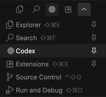 Codex VS Code extension 官方示意畫面